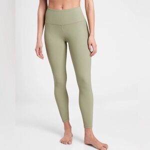 Athleta elation green ribbed tight legging size medium